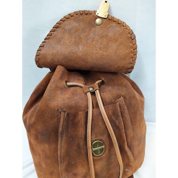 Patricia Nash Casape Burnished Cognac Suede Drawstring Backpack - MSRP $199 main image 11
